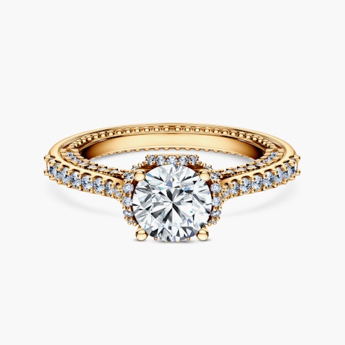 Pierścionek Savicki: złoty, diamenty